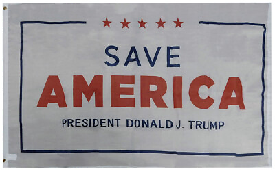 #ad 3X5 Save America President Donald J. Trump White 3#x27;x5#x27; 68D Woven Poly Nylon Flag $10.88