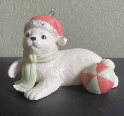 #ad Lenox Santa’s Polar Pal Seal Porcelain Christmas Ornament $12.50