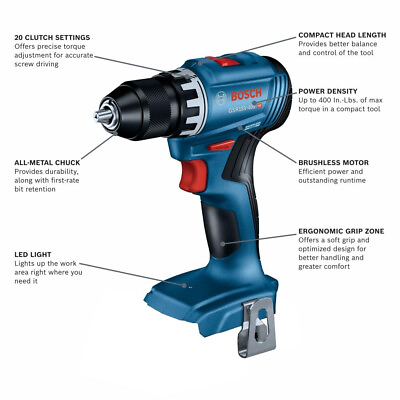 #ad #ad Bosch Genuine 18V Compact Brushless 1 2 In. Drill Bare Tool GSR18V 400 $54.99