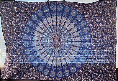 #ad Paisley Blue Tapestry Wall Hanging College Dorm Decoration Boho $12.99