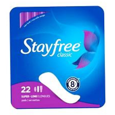 #ad Stayfree Classic Super Long Pads 22 count Each $7.51