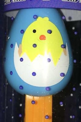 #ad PEZ Candy Dispenser: HATCHING CHICK in egg on BLUE EGG orange stem 2019 TUBE $19.99