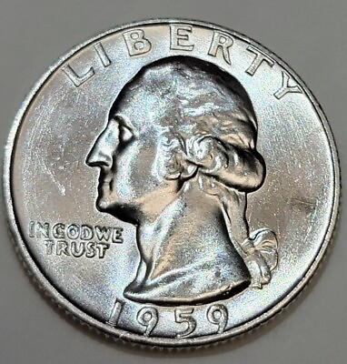 #ad 1959 Washington Quarter Gem Bu Uncirculated 90% Silver FREE Daily Shipping $10.99