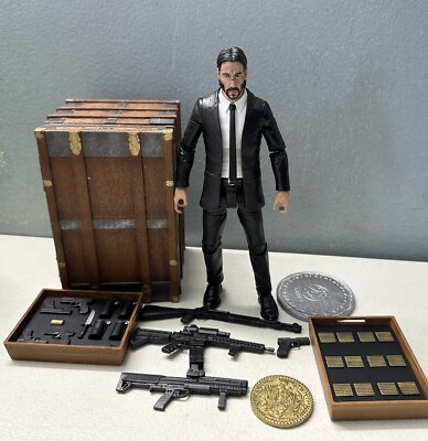 #ad Diamond Select Toys John Wick Movie 7quot; Action Figure Deluxe Set w Weapons Trunk $49.99