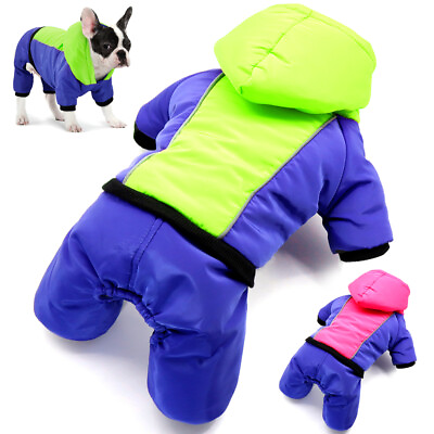 Puppy Small Dog Jumpsuit Snowsuit for Dogs Thick Warm Padded Jacket Coat Warm $17.99
