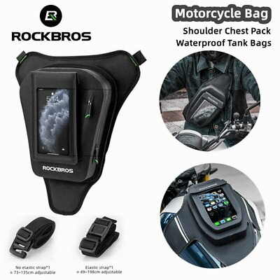 #ad Rockbros Waterproof Motorcycle Bag Phone Holder Motorbike Fuel Tank Bag Pack $37.99