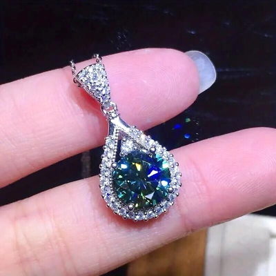 #ad Luxury Shiny Synthetic Gems Rhinestone Pendant Necklace Women Girls Fashion Gift $15.98