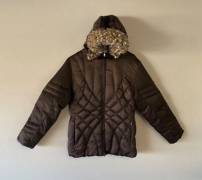 #ad Women#x27;s St Johns Bay Beautiful  thick Down Quilted Black Jacket SizeM $50.00