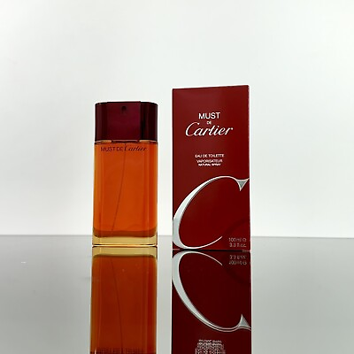 #ad Must de Cartier for WOMEN 3.3oz 100ml EDT Spray *RARE VINTAGE RED BOTTLE* BG20 $119.95