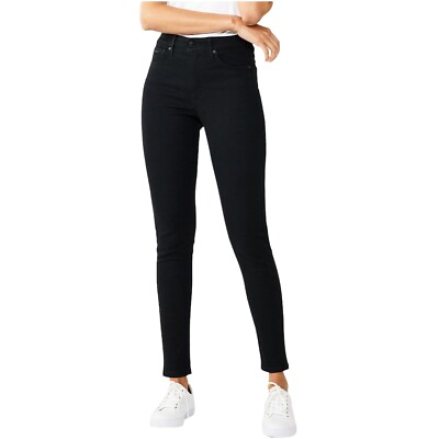 #ad Nine West Women High Rise Skinny Leg Black Denim Jeans Size 4 New $32.29