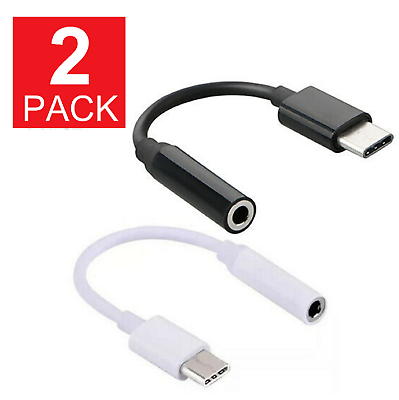 #ad 2x USB C Type C Adapter Port to 3.5MM Aux Audio Jack Earphone Headphone Cable $2.97