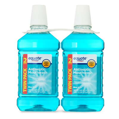 #ad Equate Antiseptic MouthrinseBlue MintTwinpack2 Bottles2 x 1.5 Liter 50 fl oz $8.50