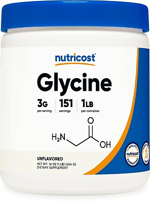 #ad Nutricost Glycine Powder 1lb Non GMO Gluten Free $23.98