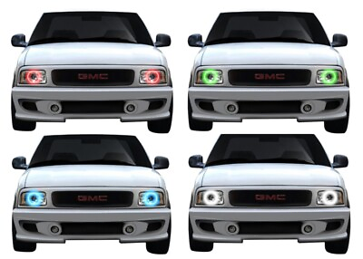 #ad RGB Multi Color CHS Headlight Halo kit for GMC Sonoma 94 97 $96.85