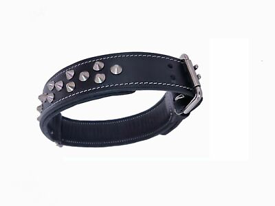 #ad Shwaan Studded Dog Collar with Spikes for Large Leather Dogs Collar $37.75