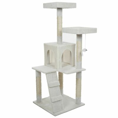 #ad XL Deluxe Cat Condo Kitty House Pet Play Scratching Sleeping 4 Feet Tall $83.99