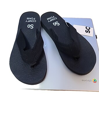 #ad Kohl#x27;s So Comfy Foam Black Thongs Flip Flop Sandals Size 5 NEW With Tags $9.00