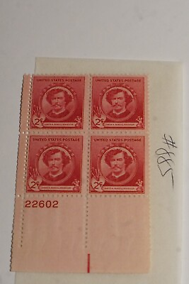 #ad Plate Block of 4 1940 James Whistler 2 Cent Scott 885 INV G $3.99