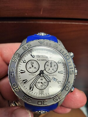 #ad Giantto Titanic Chronograph with Royal Blue Rubber watch band $149.95