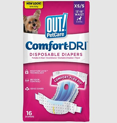 OUT Petcare Disposable Female Dog Diapers Absorbent Leak Proof FitXS Small $9.91