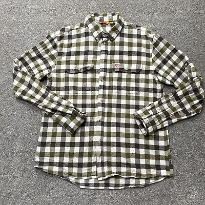 #ad Fjallraven Shirt Adult 2XL XXL Green Plaid Skog Flannel Long Sleeve Cotton Mens $48.99