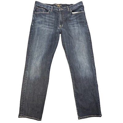 #ad Lucky Brand Jeans Mens Size 36x32 329 Classic Straight Dark Wash Blue Jean Denim $24.99