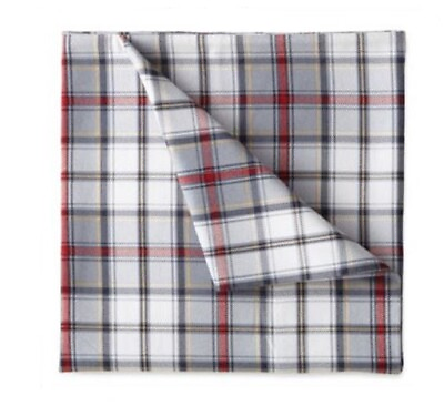 #ad JCP Home 100% Cotton Heavyweight Flannel Sheet Set Blue Plaid King Bed Size $75.00