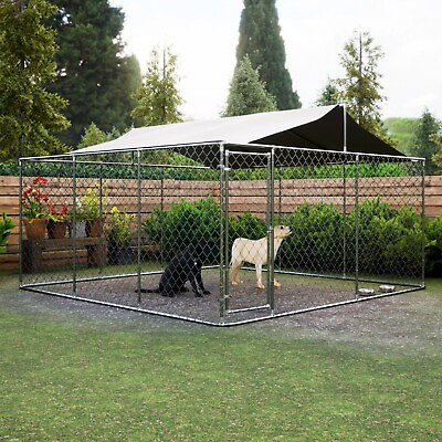 #ad #ad 15x15 ft Outdoor Pet Dog Run House Kennel Shade Cage Enclosure w Cover Playpen $479.99