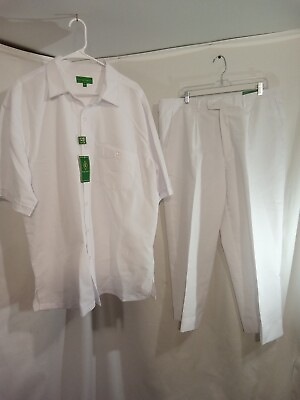 #ad Mens Giorgio Inserti 2pc Walking Leisure Suit White Size 2XL NWT $85.00