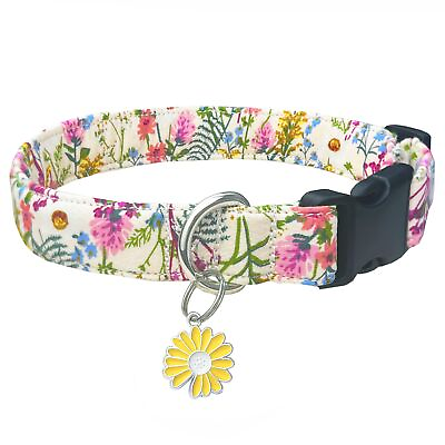 #ad Dog Collars with Floral Patterns Adjustable Dog Collar with Flower Charm Comf... $16.22