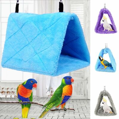 #ad Pet Nest Plush Birds Cave Cage Warm Hanging Sleeping Bed Hut Tent Parrot Hammock $7.81
