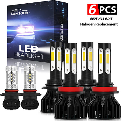 #ad 6pcs White LED Bulbs Headlights Fog Light for Ford F 150 2015 2022 H11 9005 9145 $69.99