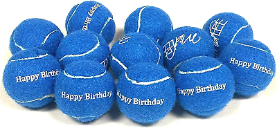 #ad Happy Birthday Dog Tennis Balls 12 Pack Small Blue $34.09