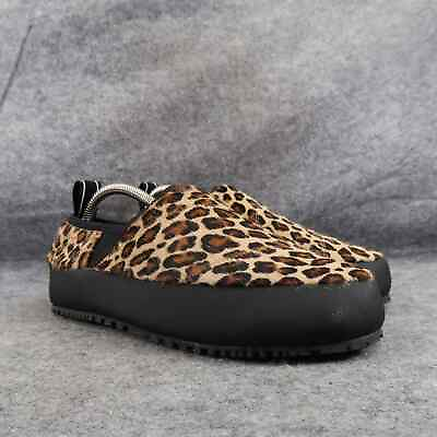 #ad P448 Shoes Womens 38 Slipper Slip On Cozy Indoor Outside Laby Leopard Print Fur $128.97