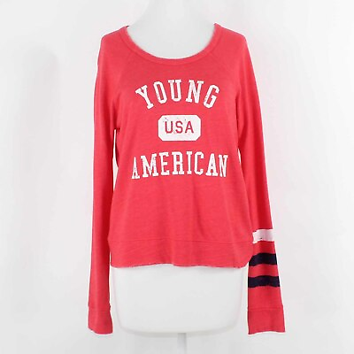 #ad Sundry NEW Sz 1 Red White Blue Young American Cotton Blend Pullover Sweater 233F $62.99