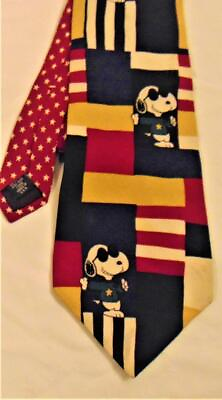 #ad Snoopy Dog PEANUTS Cartoon Too Cool Neck Tie Imported Silk made in USA 58quot; x 4quot; $7.95
