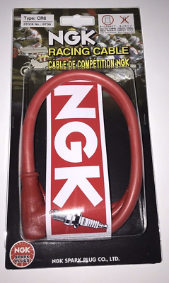 #ad NGK Spark Plug Racing Wire amp; Boot 8736 Red 100cm 90 degree Solid Resistor Cover $20.95