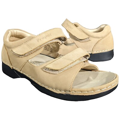 #ad Propet Sandals Shoes Pedic Walker W0089 Women Size 10 EE Wide Open Toe Leather $45.95