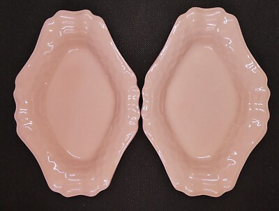 #ad Two Vintage J amp; G Meakin Sol Ware Small Embossed Pink Dishes AU $38.00