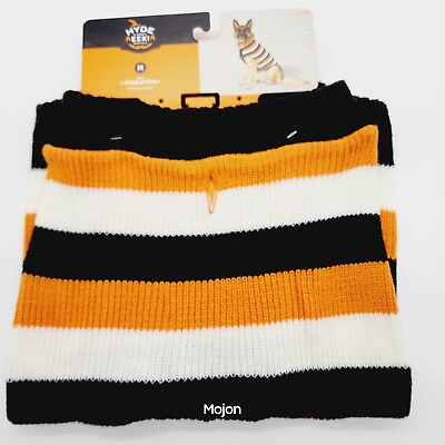 Hyde And Eek Dog Halloween Sweaters Striped Orange Black Size Medium $11.99
