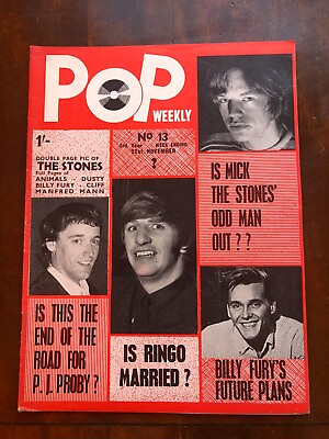 #ad pop weekly november 1964 double page picture of the stones GBP 19.99