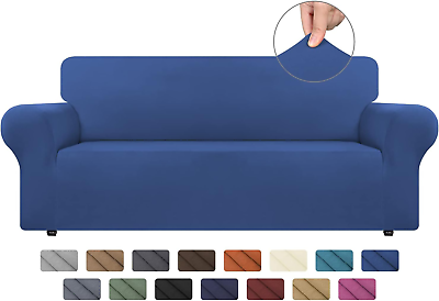 #ad Classic Blue Stretch Spandex Sofa Cover Washable Elastic Furniture Protector $52.99