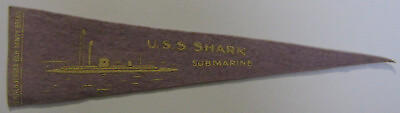 #ad Old Vintage Antique 1910#x27;s BF13 U.S.S. Shark Submarine Battleship Pennant *H519 $23.00