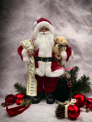 #ad Traditional Santa 12” With List Gifts Christmas Table Decor Figurine New $35.00