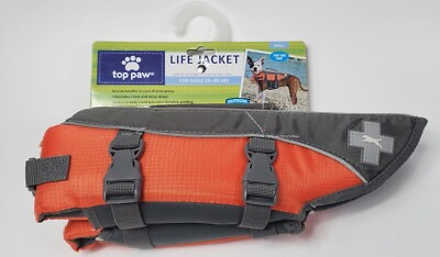 Top Paw Dog Life Jacket Orange Flotation Device For Water Safety Small NEW $13.99