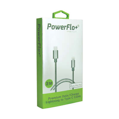 #ad PowerFlo Premium Lightning to Type C 2m Cable AU $29.95