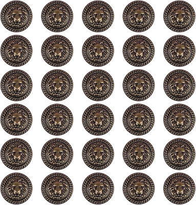 #ad 30 Pack 23Mm Metal Lion Head Sewing Buttons Vintage Antique Bronze Button $12.34