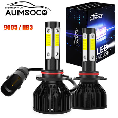 #ad 2Pcs 9005 H10 LED Headlight High Beam Bulbs Kit Super White 6000K K9 Lamps $26.99
