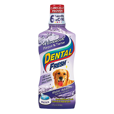 Advanced Plaque and Tartar Water Additive for Dogs 17 Oz – Dog Teeth Cleaning F $14.33