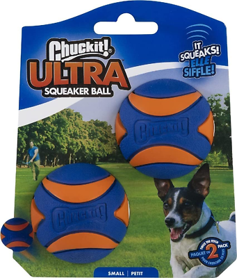 #ad Chuckit Ultra Squeaker Ball Dog Toy Small 2 Inch 2 Pack for Small Breeds $14.99